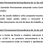 Acordos das Comisións Permanentes celebradas os días 11 e 12 de xullo de 2012