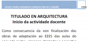 Inicio da actividade docente TITULADO EN ARQUITECTURA