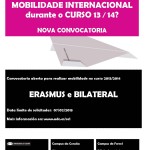 Primeira convocatoria mobilidade internacional 2013.14. Erasmus e Bilateral