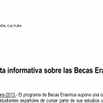 Erasmus 2013/14. Nota informativa MECD