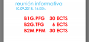 reunión informativa: Itinerarios para a finalización dos estudios en Boloña 1 e Boloña 2. B1.PFG - B2.TFG - B2.PFM. ACTUALIZADO @ Salón de Actos. ETSAC