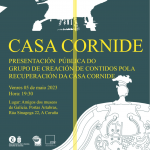 Presentación pública do grupo de creación de contidos pola recuperación da Casa Cornide.