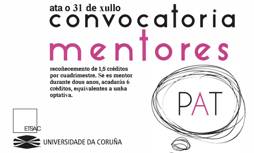 Convocatoria de mentorías para o Plan de Acción Titorial da ETSAC