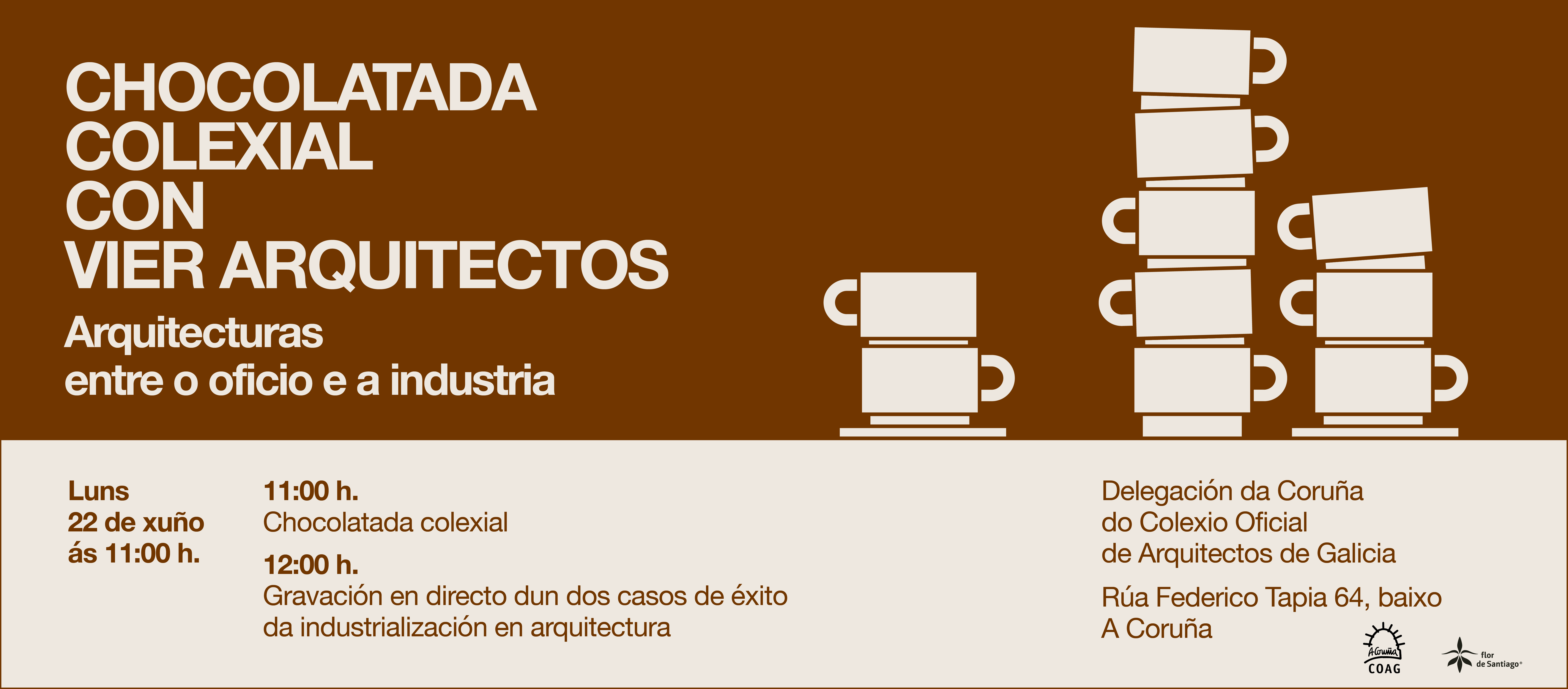 Chocolatada colexial con VIER arquitectos na Delegación da Coruña do COAG