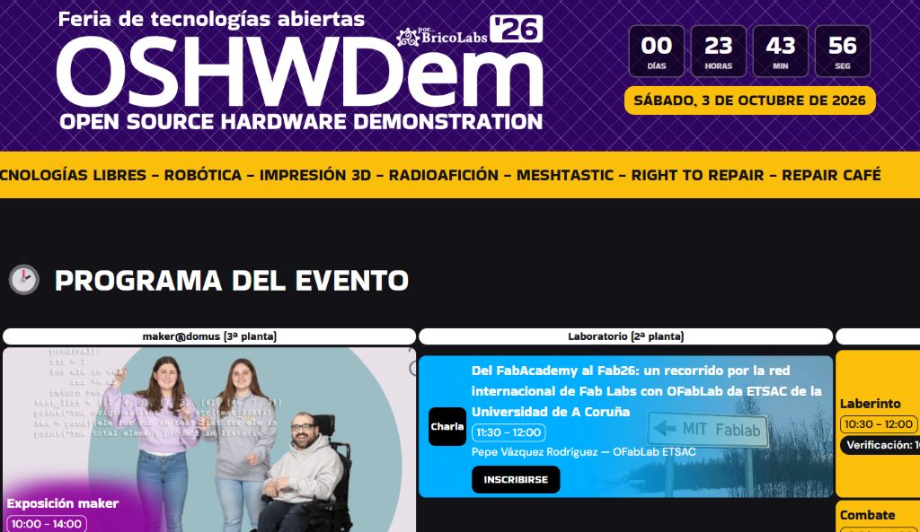O FabLab da ETSAC presente na feria de tecnoloxías abertas OSHWDem