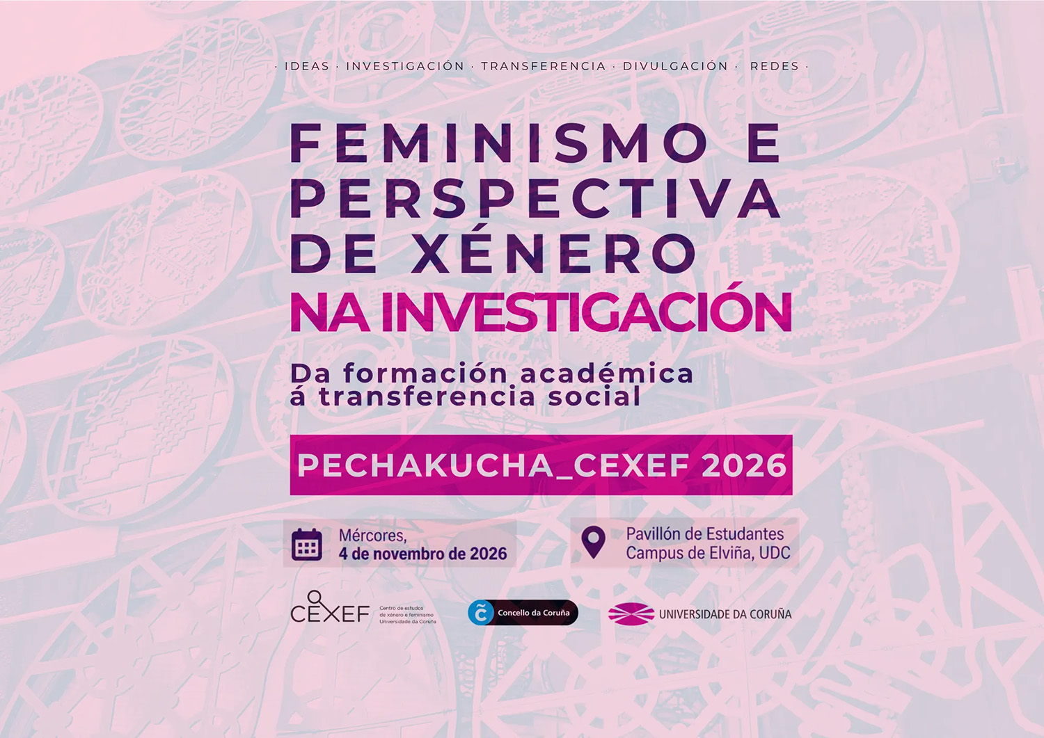 Feminismo e perspectiva de xénero na investigación: I PECHAKUCHA_CEXEF 2026